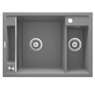 Deante Magnetic zlewozmywak granitowy magnetyczny 1.5-komorowy 69x50 szary metalik