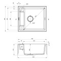 Deante Magnetic zlewozmywak granitowy magnetyczny 1-komorowy 56x50 nero.