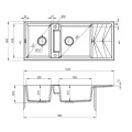 Deante Magnetic zlewozmywak granitowy magnetyczny 2-komorowy z ociekaczem 116x50 antracyt metalik.