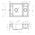 Deante Magnetic zlewozmywak granitowy magnetyczny 1.5-komorowy 69x50 nero.