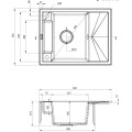 Deante Magnetic zlewozmywak granitowy magnetyczny 1-komorowy z ociekaczem 64x50 szary metalik.