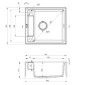 Deante Magnetic zlewozmywak granitowy magnetyczny 1-komorowy 56x50 szary metalik.