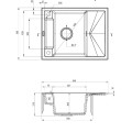 Deante Magnetic zlewozmywak granitowy magnetyczny 1-komorowy z ociekaczem  64x50 nero.