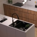Deante Magnetic zlewozmywak granitowy magnetyczny 1.5-komorowy 69x50 nero.