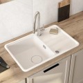 Deante Momi zlewozmywak granitowy 1-komorowy z ociekaczem 78x50 alabaster.