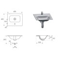 Cersanit Moduo zestaw szafka 50cm + umywalka szary - umywalka rysunek techniczny