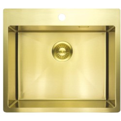 Deante Olfato Precious zlewozmywak stalowy 1-komorowy 55,0x50,5x20,0 cm złoto szczotkowane.