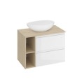 Cersanit Moduo set B687 szafka 80cm + umywalka nieregularna biały/dąb