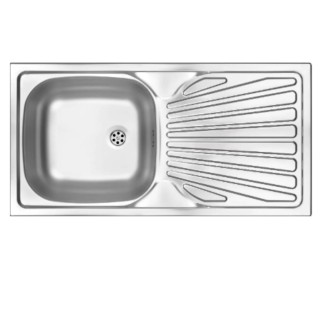 Deante Techno zlewozmywak stalowy 1-komorowy z ociekaczem 86,0x43,5x16,0 cm satyna