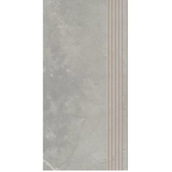 Paradyż My Way Ritual light grey stopnica prosta nacinana 30x60 płytka gresowa