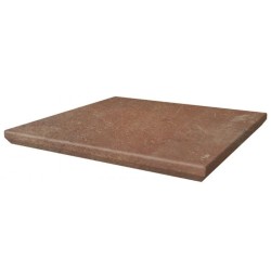 Paradyż Scandiano rosso stopnica narożna kapinos 33x33cm