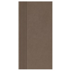 Paradyż Intero płytka gresowa nieszkliwiona stopnica matowa brown 29,8x59,8 cm