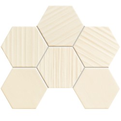 Tubądzin Horizon hex ivory mozaika ścienna 28,9x22,1 cm