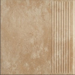 Paradyż Ilario Beige płytka klinkierowa stopnicowa ryflowana 30x30
