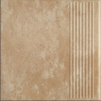 Paradyż Ilario Beige płytka klinkierowa stopnicowa ryflowana 30x30