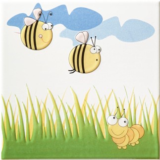 Tubądzin Robaczki 2 płytka ścienna,dekoracyjna