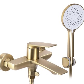 Rea Avalon bateria wannowa Złota szczotkowana