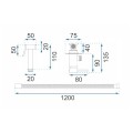 Rea Loop Lungo bateria bidetowa czarna - rys. techniczny