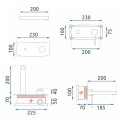 Rea Oval bateria umywalkowa podtynkowa + box czarna - rys. techniczny