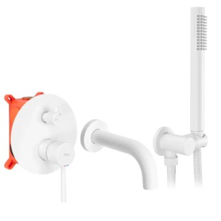 Rea Lungo bateria wannowa podtynkowa  biała z boxem mieszaczowym