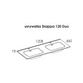 Elita Skappa umywalka ceramiczna DUO 120 cm z otworem-1