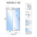 Rea Nixon-2 drzwi prysznicowe przesuwne 140x190 lewe, chrom