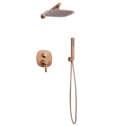 Invena Glamour deszczownia podtynkowa kwadrat owalny miedź