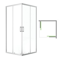 Laveo Desna kabina natryskowa kwadratowa szkło transparentne chrom 80x80x185cm