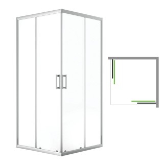 Laveo Desna kabina natryskowa kwadratowa szkło transparentne chrom 90x90x185cm
