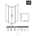 Laveo Desna kabina natryskowa kwadratowa szkło transparentne czarna 80x80x185cm - rys. techniczny