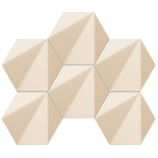 Tubądzin Chenille beige hex mozaika mat 28,9x22,1 cm