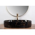 Rea Nadia Black Marble Shiny umywalka nablatowa 61x38,5