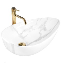 Rea Greta umywalka nablatowa bianco shiny 65,5x40cm