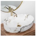 Rea Queen  umywalka nablatowa ceramiczna owalna carrara shiny