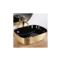 Rea Belinda brush gold/black umywalka nablatowa