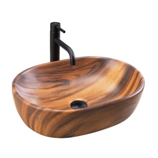 Rea Amelia wood mat umywalka nablatowa 480x345x135 mm