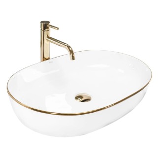 Rea Cleo umywalka nablatowa biało złota