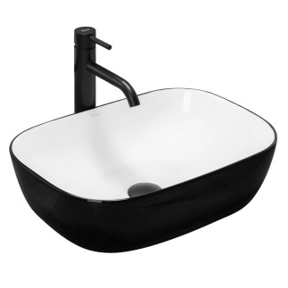 Rea Bielinda umywalka nablatowa czarno biała