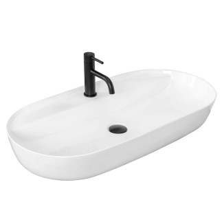 Rea Aura 81 umywalka nablatowa owalna biała