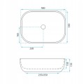 Rea Belinda umywalka nablatowa ash 46x33x13,5cm - dane techniczne
