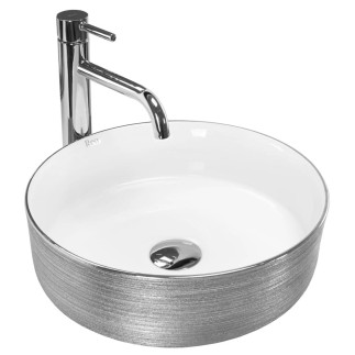 Rea Sami umywalka nablatowa brush silver/white